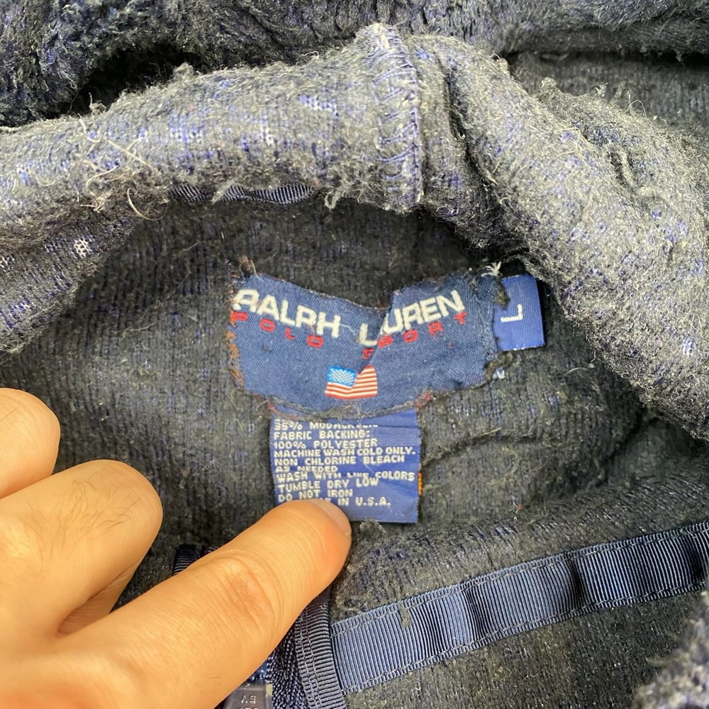 Ralph‎ Lauren Polo Sport Fleece Jacket Navy USA Mens Large - Picture 3 of 11
